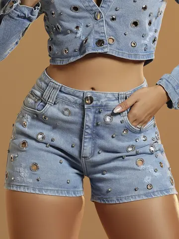 Short Conceito com Estiloso Casual com Detalhes de Ilhoses Pit Bull Jeans