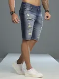 Bermuda Masculina Sofisticada com Lavado Médio e Estilo Destroyed Pit Bull Jeans