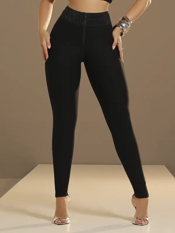 Calça Montaria Preta Elegante com Elástico Personalizado Pit Bull Jeans