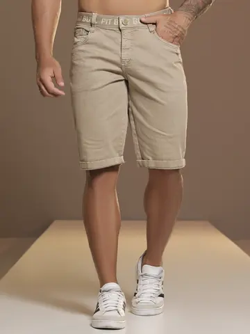 Bermuda Masculina Casual e Confortável com Cós Personalizado Pit Bull Jeans