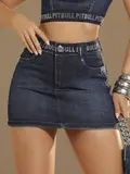 Minissaia Jeans Casual e Estilosa com Elástico Personalizado Pit Bull Jeans