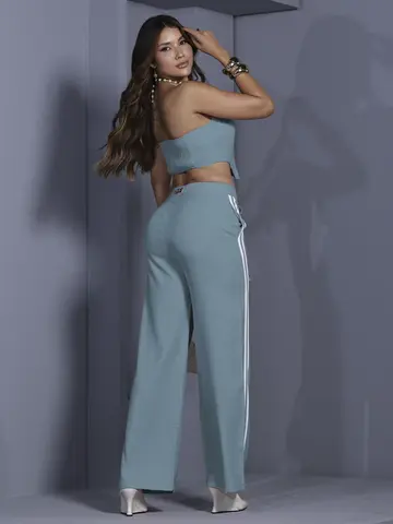 Conjunto Calça e Corset Confortável com Detalhes Laterais Empório Pit Bull