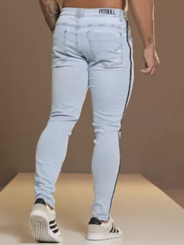 Calça Masculina Confortável e Estilosa com Detalhe Lateral Pit Bull Jeans