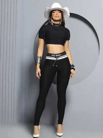 Calça Montaria Color com Ribana no Cós e Detalhe com Zíper Pit Bull Jeans