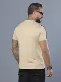 Camiseta Bege Masculina com Estampa em Relevo e Detalhe nos Ombros Pit Bull Jeans