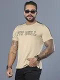 Camiseta Bege Masculina com Estampa em Relevo e Detalhe nos Ombros Pit Bull Jeans