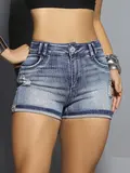 Short Jeans com Brilho e Boton Pit Bull Jeans