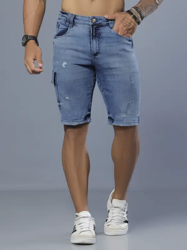Bermuda Masculina Casual e Estilosa com Bolsos Cargo Pit Bull Jeans