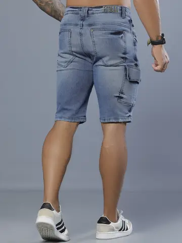 Bermuda Masculina Casual e Estilosa com Bolsos Cargo Pit Bull Jeans