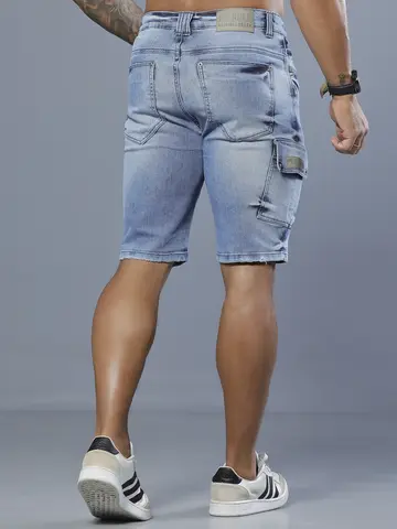 Bermuda Masculina Casual e Estilosa com Bolsos Cargo Pit Bull Jeans