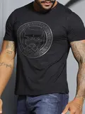 Camiseta Masculina Preta Com Gola O Estilosa
