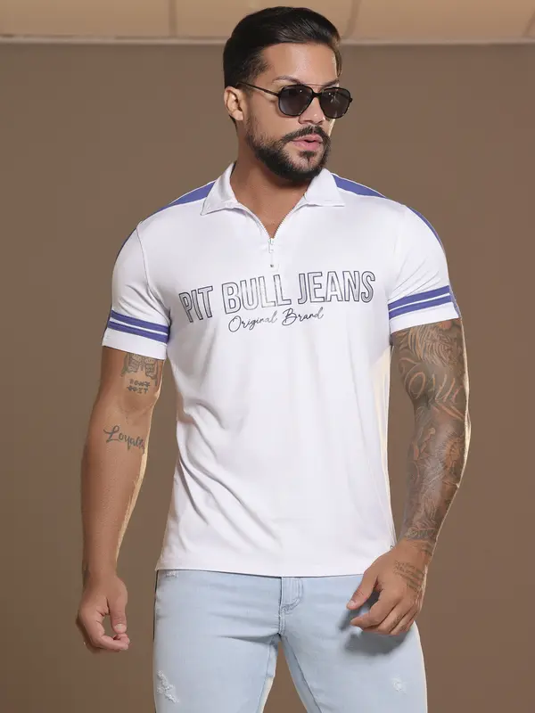 Polo Masculina Sofisticada e Estilosa com Logomania Pit Bull Jeans