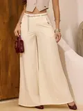 Calça Pantalona Sofisticada e Elegante com Cinto de Strass Empório Pit Bull