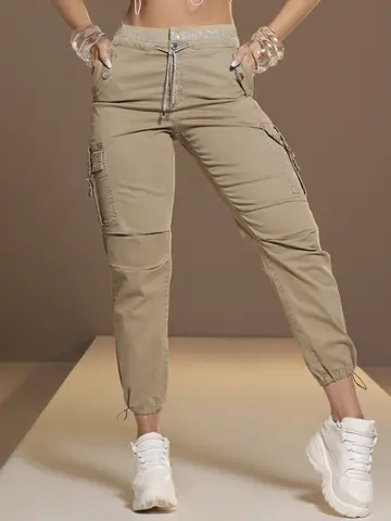 Calça Jogger Collor Estilosa com Elástico no Cós e Bolsos Cargo Pit Bull Jeans