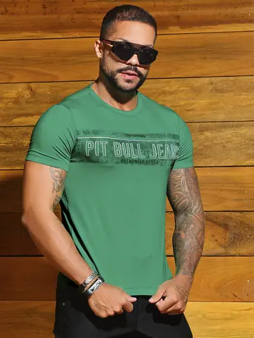 Camiseta Gola O Estilosa e Autêntica com Estampa em Relevo Pit Bull Jeans