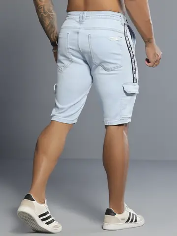 Bermuda Masculina Estilosa com Elástico Lateral e Cordão de Amarração Pit Bull Jeans
