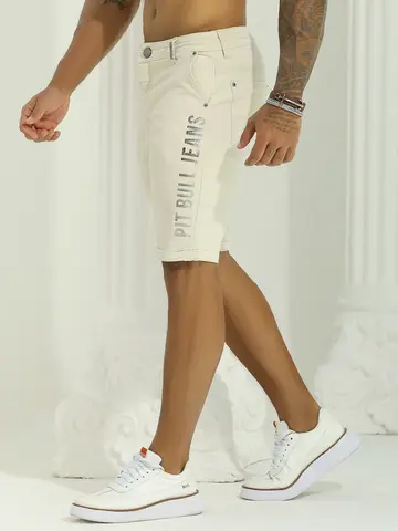 Bermuda Masculina Estilosa e Casual com Logomania Lateral Pit Bull Jeans
