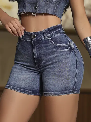 Bermuda Feminina Cintura Alta Estilosa e Casual com Caimento Ajustado Pit Bull Jeans