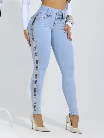 Calça Skinny Cós Largo Modeladora e Sofisticada com Elástico Lateral Pit Bull Jeans
