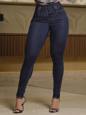 Calça Skinny Cós Largo Pit Bull Jeans Sofisticada com Modelagem Ajustada