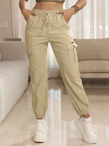 CALÇA JOGGER FEMININA VERSÁTIL E ESTILOSA EMPÓRIO PIT BULL CONFORTÁVEL