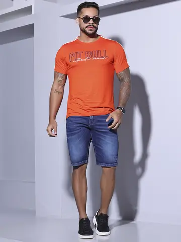 CAMISETA MASCULINA COM LOGOMANIA PIT BULL AUTÊNTICO E TENDÊNCIA