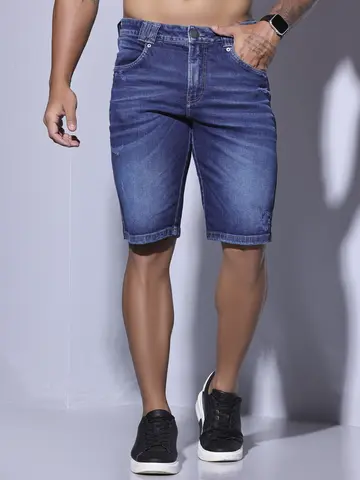 BERMUDA MASCULINA PIT BULL JEANS COM LAVADO EXCLUSIVO MODERNO