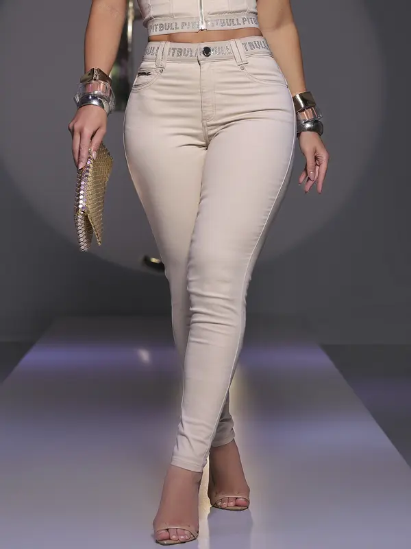 Calça Feminina Pit Bull Jeans com Cintura Brilhante e Design Exclusivo