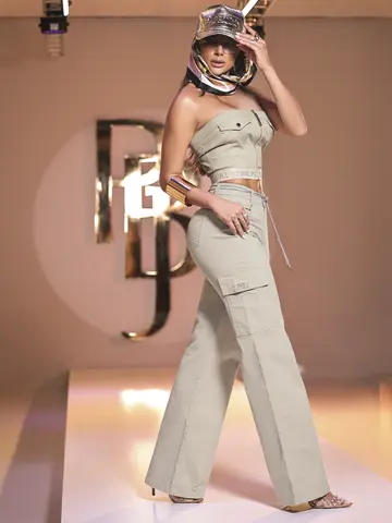 CALÇA FEMININA WIDE LEG CARGO PIT BULL JEANS VERSÁTIL E ELEGANTE