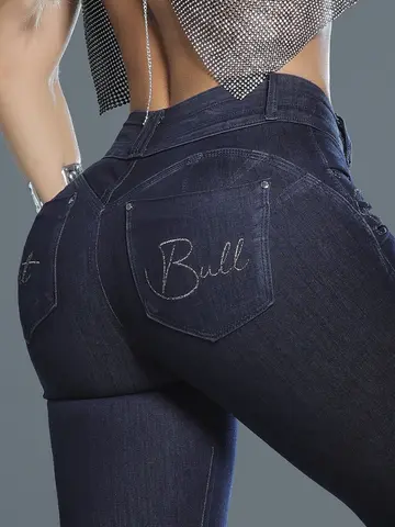 CALÇA FEMININA SKINNY PIT BULL JEANS CINTURA ALTA COM CORDÃO ESTILOSA