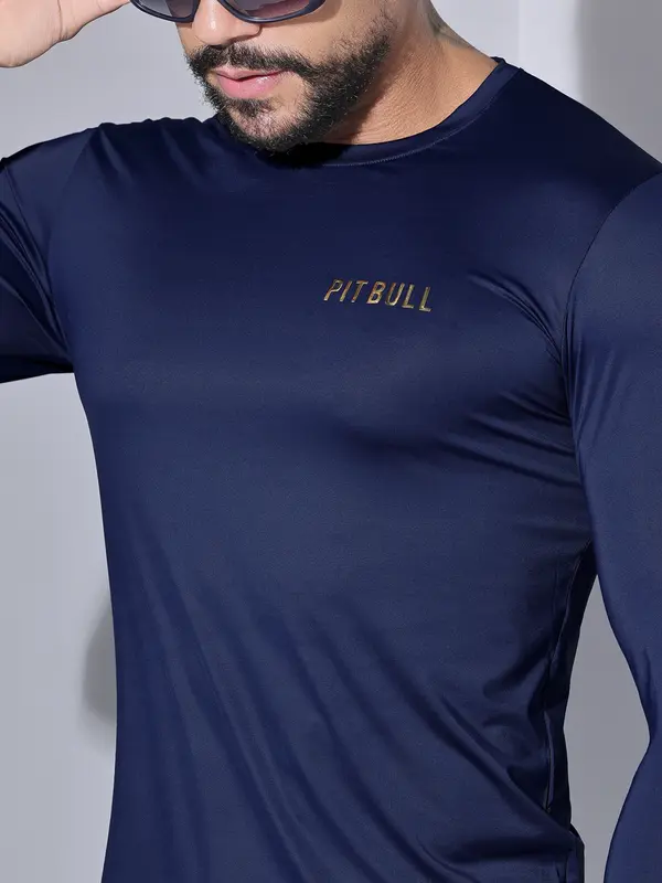 Camiseta Masculina Pit Bull Manga Longa Lisa Confortável e Casual