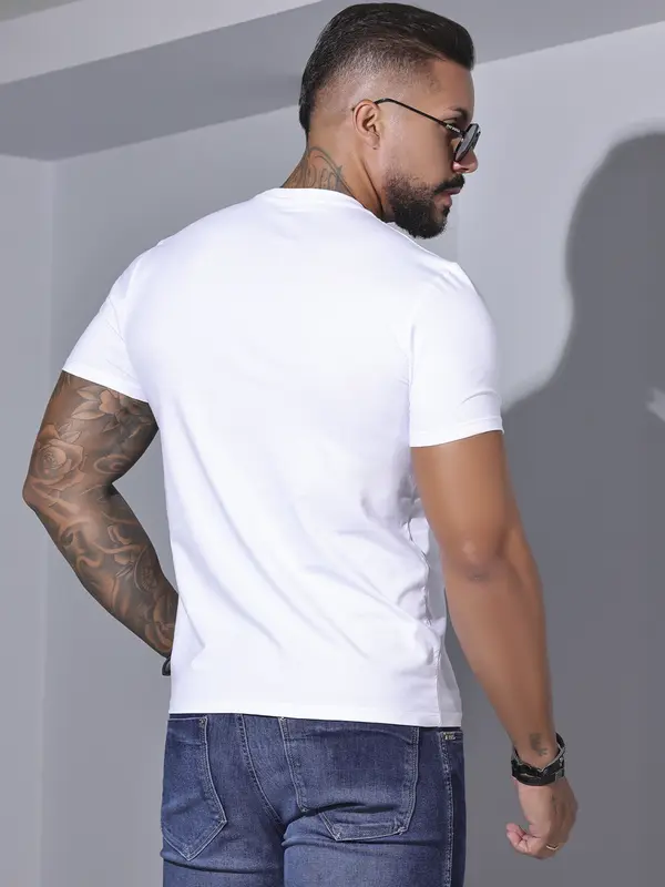 Camiseta Masculina com Logomania Pit Bull Jeans Casual e Estilosa