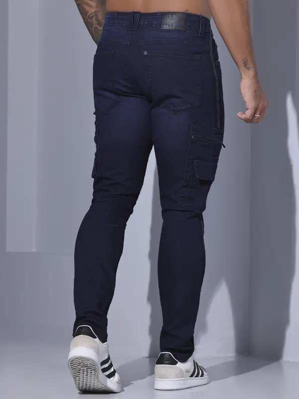CALÇA CARGO MASCULINA PIT BULL JEANS ESTILO ÚNICO COM DETALHES EM ZÍPER