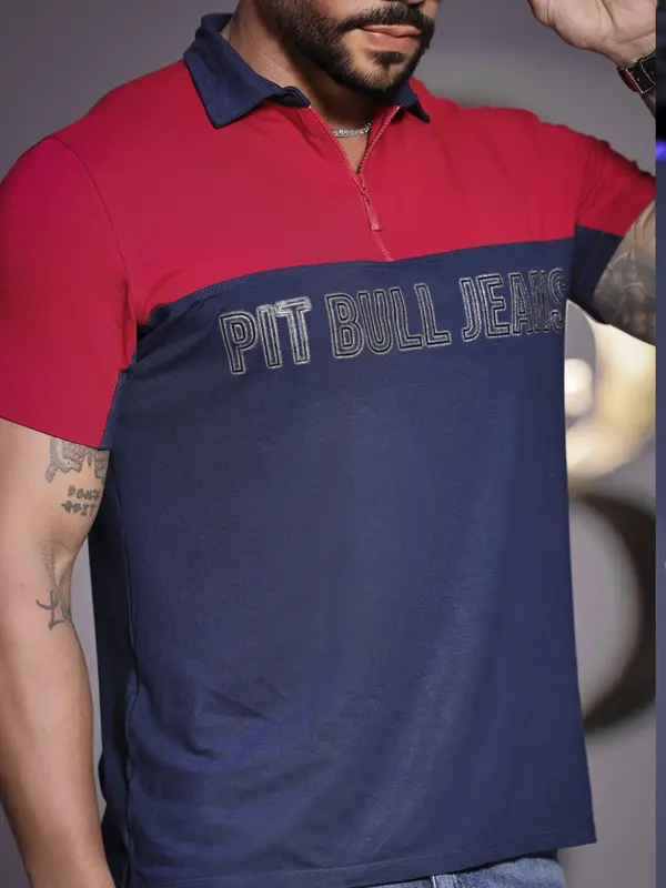 POLO MASCULINA PIT BULL JEANS COM DESIGN MODERNO E ESTILOSO