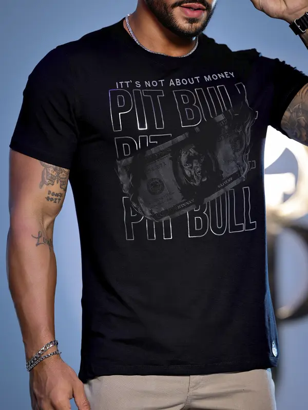 Camiseta Masculina Pit Bull Jeans Luxo com Estampa Estilosa e Autêntica
