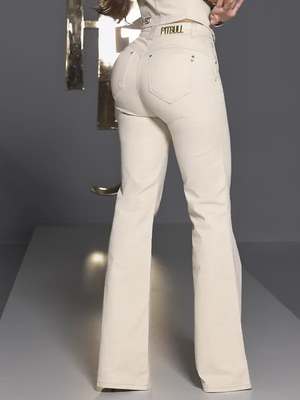 Calça Flare Pit Bull Jeans Luxo Cintura Alta com Modelagem Perfeita