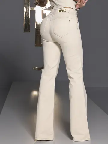 Calça Flare Pit Bull Jeans Luxo Cintura Alta com Modelagem Perfeita
