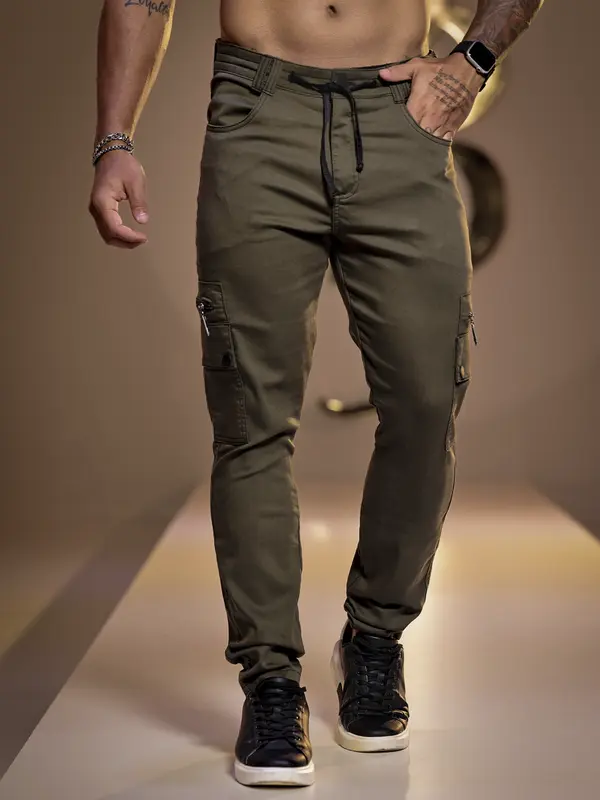 Calça Jogger Cargo Masculina Confortável e Estilosa Pit Bull Jeans