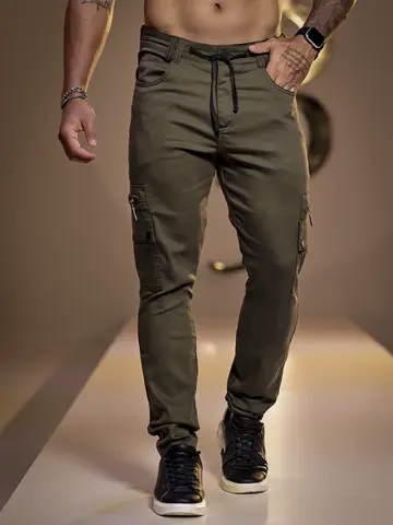 Calça Jogger Cargo Masculina Confortável e Estilosa Pit Bull Jeans