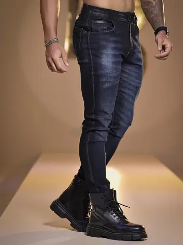 CALÇA MASCULINA PIT BULL JEANS COM DESIGN PREMIUM E ESCRITA EM LASER