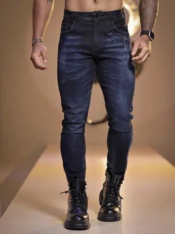 CALÇA MASCULINA PIT BULL JEANS COM DESIGN PREMIUM E ESCRITA EM LASER