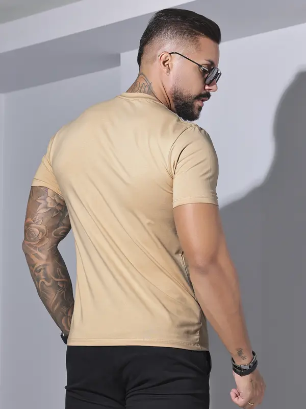 Camiseta Masculina Gola O Pit Bull Jeans Casual e Sofisticada