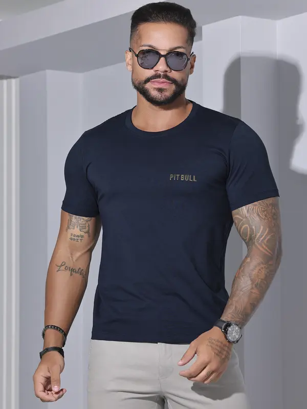 Camiseta Masculina Gola O Pit Bull Jeans Casual e Sofisticada