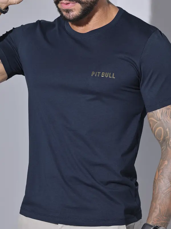 Camiseta Masculina Gola O Pit Bull Jeans Casual e Sofisticada