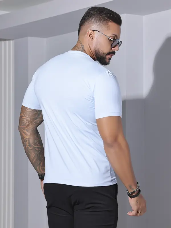 Camiseta Masculina Gola O Pit Bull Jeans Casual e Sofisticada