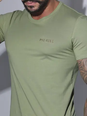 Camiseta Masculina Gola O Pit Bull Jeans Casual e Sofisticada