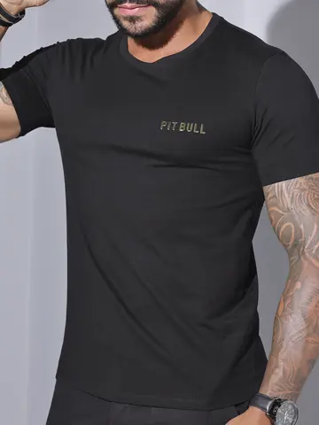 Camiseta Masculina Gola O Pit Bull Jeans Casual e Sofisticada