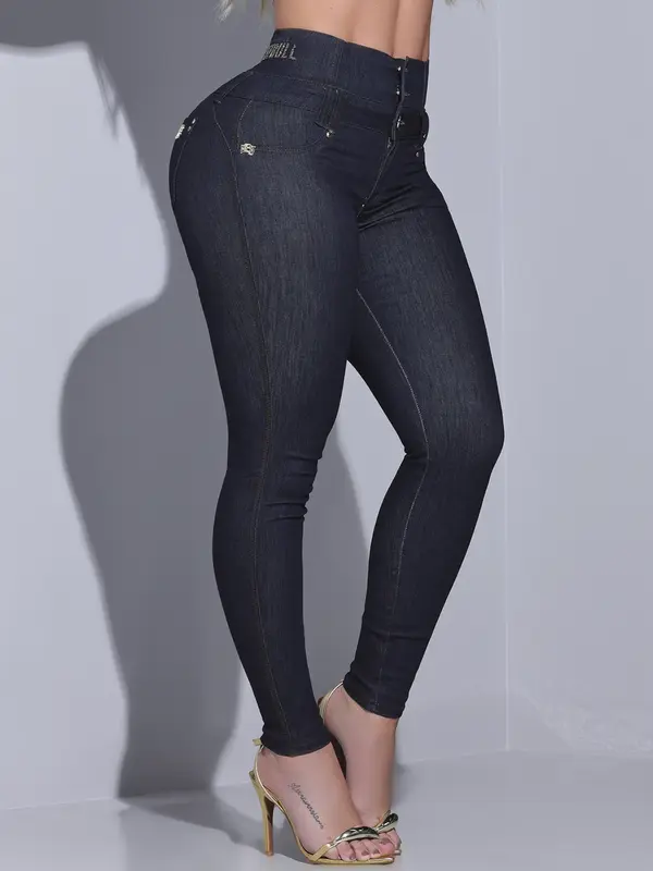 CALÇA FEMININA CINTURA PERFEITA PIT BULL JEANS MODELADORA E