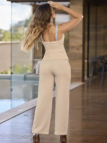 CONJUNTO FEMININO CALÇA MODERNA E BLUSA ACINTURADA EMPÓRIO PIT BULL