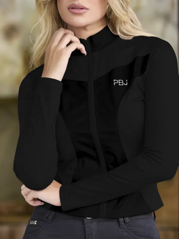 BLUSA FEMININA MANGA LONGA AUTÊNTICA EMPÓRIO PIT BULL COM GOLA ALTA